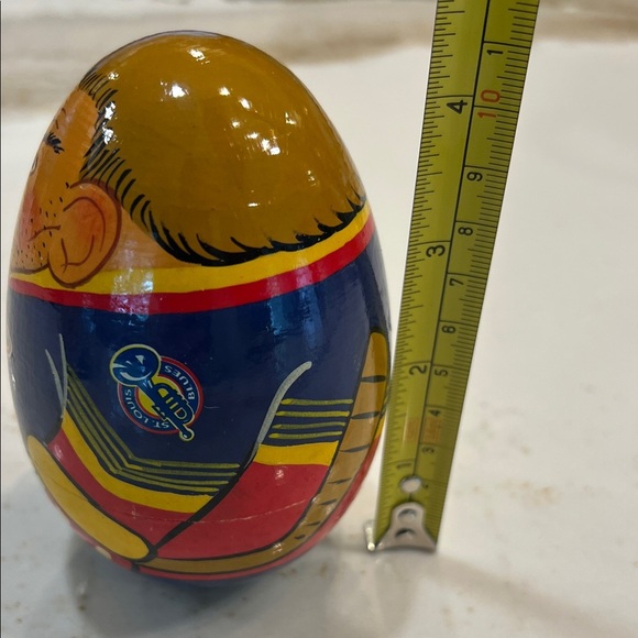 NHL St. Louis Blues STAN'KA Russian Wooden hand-painted Rocking Vintage doll - Picture 9 of 9